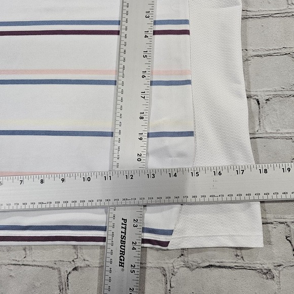 RLX Ralph Lauren Golf Tennis Sleeveless 1/2 Zip Polo Shirt Striped WOMENS SZ S - Picture 4 of 7